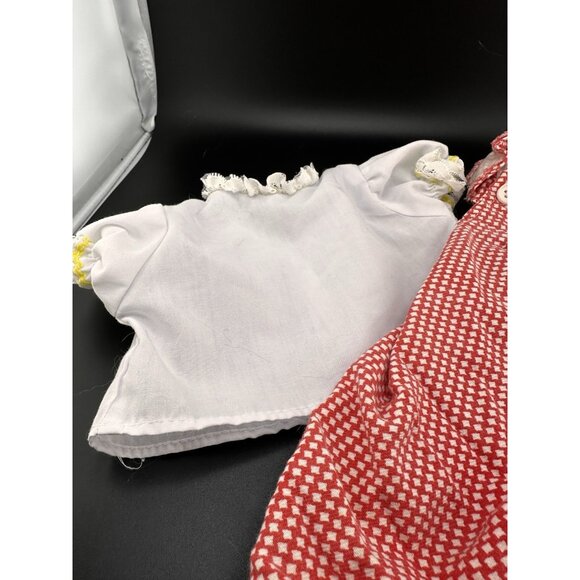Vtg 1983 Cabbage Patch Kids Red White Plaid With Lacy Shirt Romper Coleco-1 - Picture 4 of 15